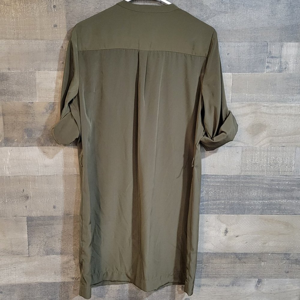 Express Olive Green Military Shirt Dress - Medium - Picture 5 of 10